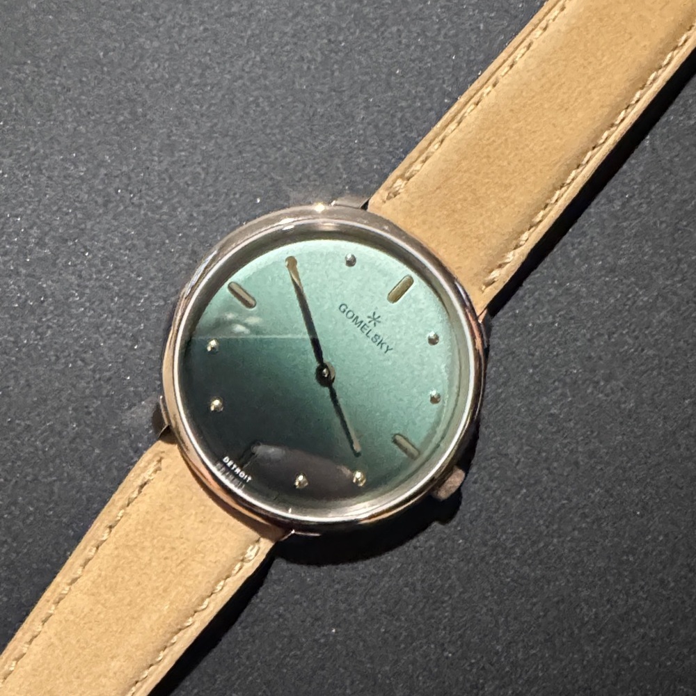 Gomelsky Teal and Tan Leather Watch by Shinola